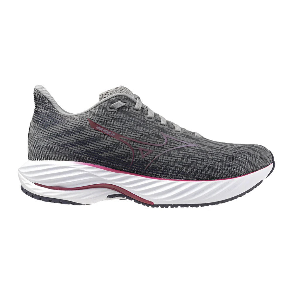 Women's Mizuno Wave Rider 28, Ultimate Grey/Cosmo Chrome, 10.5 B Medium