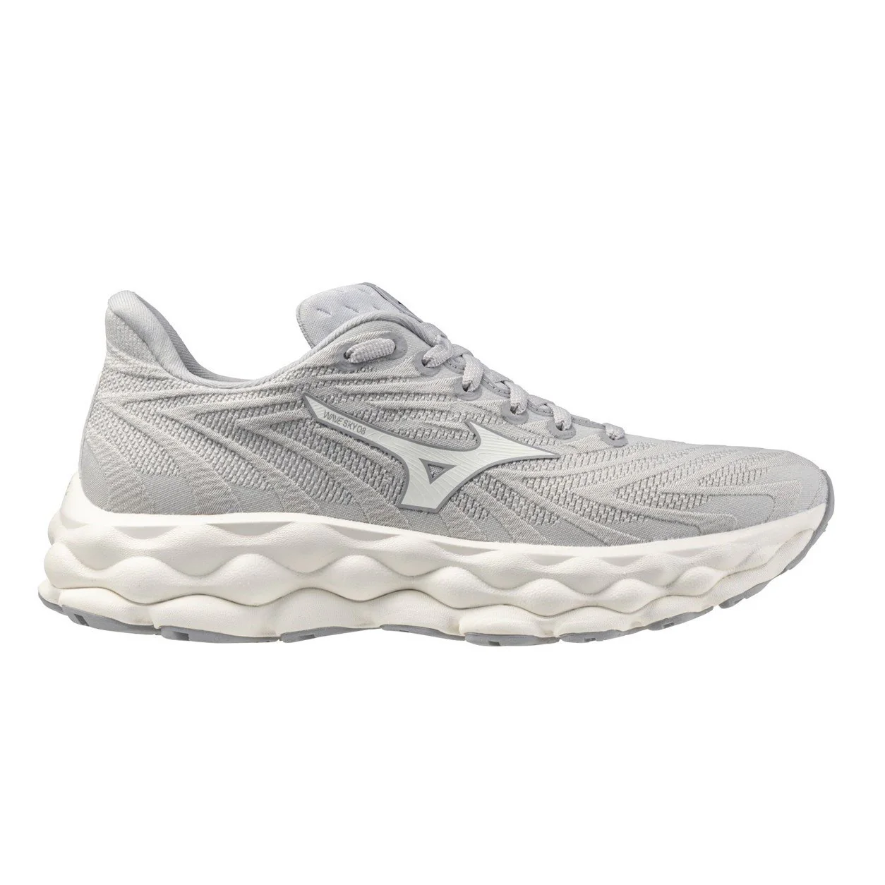Women's Mizuno Wave Sky 8, Harbor Mist/Snow White, 7.5 B Medium