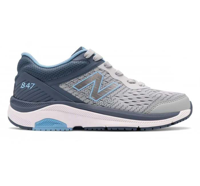 Women's New Balance 847v4, Light Aluminum/Vintage Indigo/Team Carolina, 13 B Medium