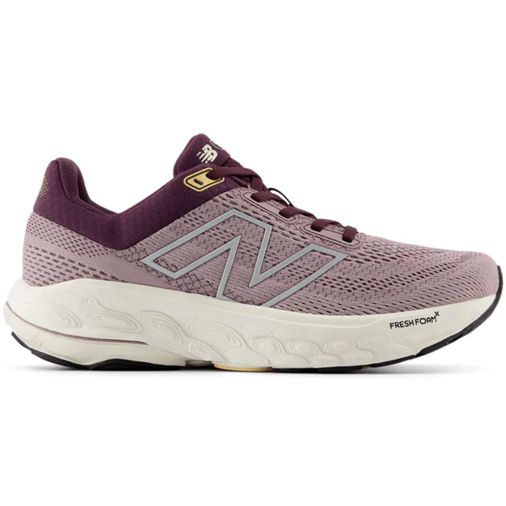 Women's New Balance Fresh Foam X 860v14, Ice Wine/Plum Brown/Silver Metallic, 8.5 2E Extra Wide