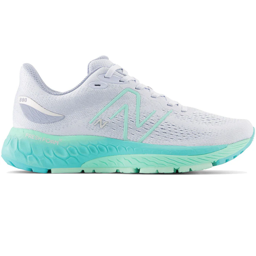 Women's New Balance Fresh Foam X 880v12, Starlight/Bright Mint/Cyber Jade, 7 B Medium
