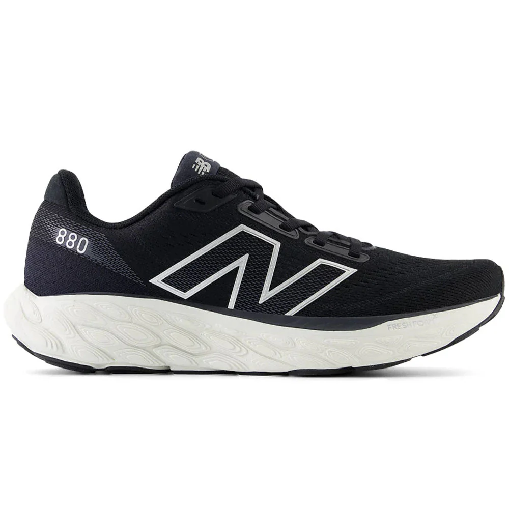 Women's New Balance Fresh Foam X 880v14, Black/Sea Salt/Silver Metallic, 8.5 2E Extra Wide