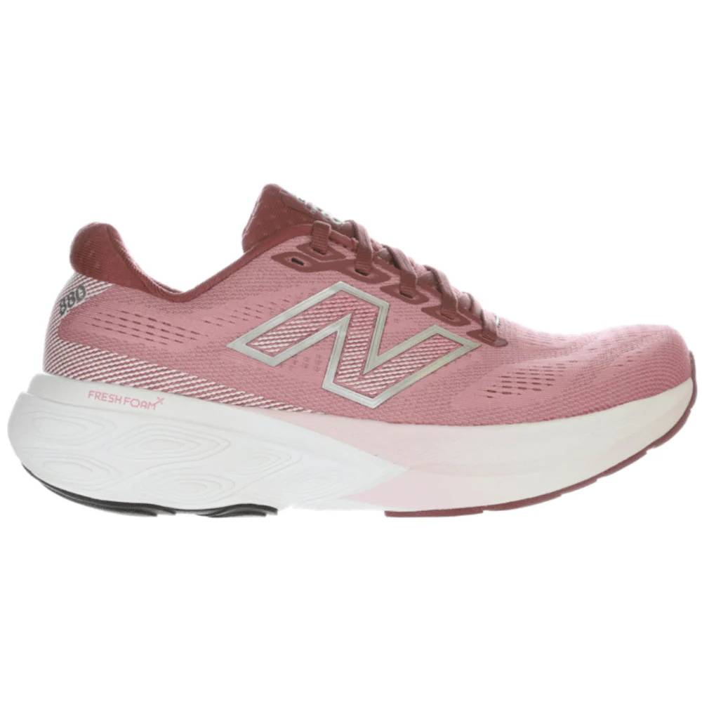 Women's New Balance Fresh Foam X 880v15, Washed Burgundy/Pink Taffy/Silver Metallic, 10 B Medium