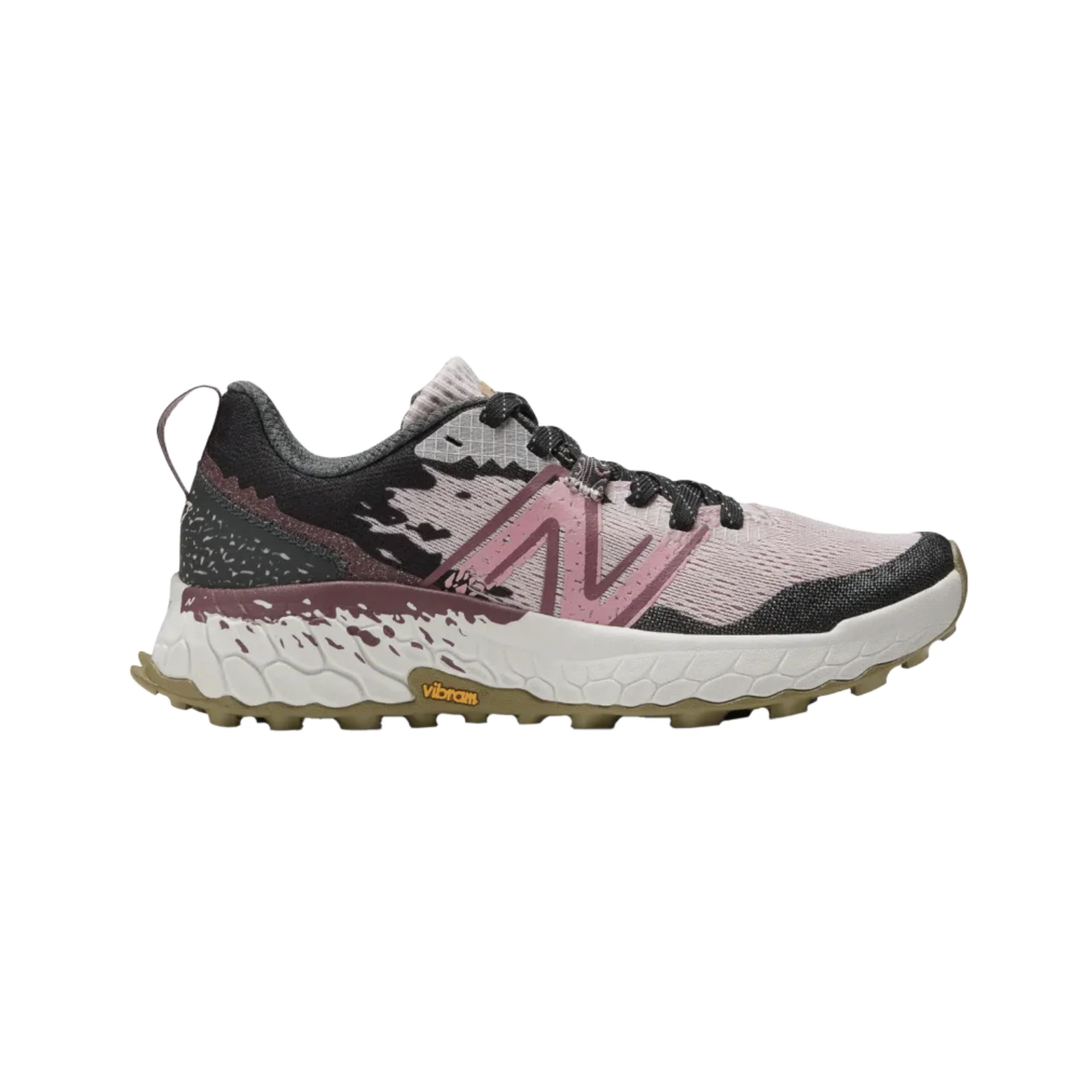 Women's New Balance Fresh Foam X Hierro V7, Stone Pink/Blacktop/Washed Burgundy, 9 D Wide