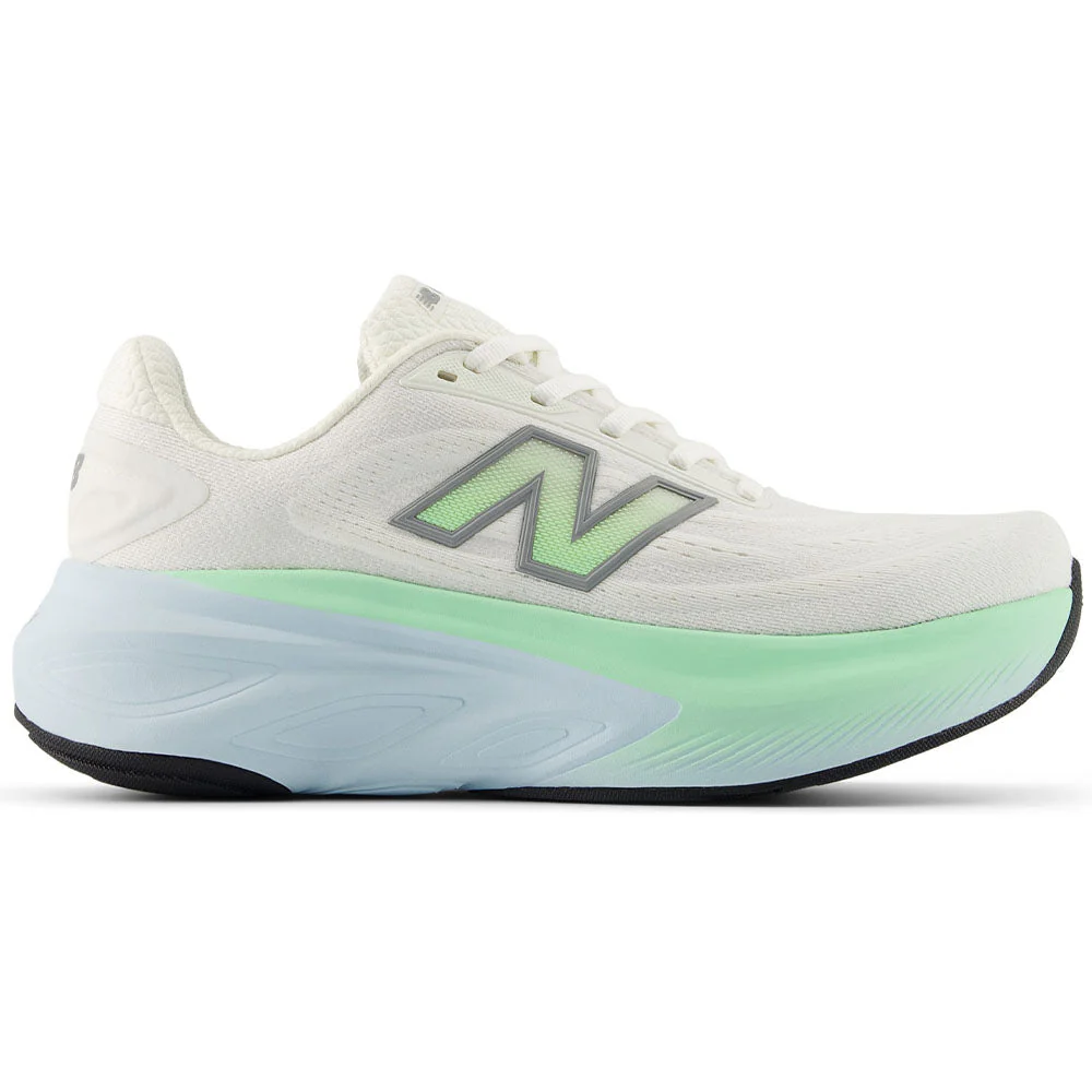 Women's New Balance Fresh Foam X More v6, Sea Salt/Lab Green/Frosted Glass, 8.5 D Wide