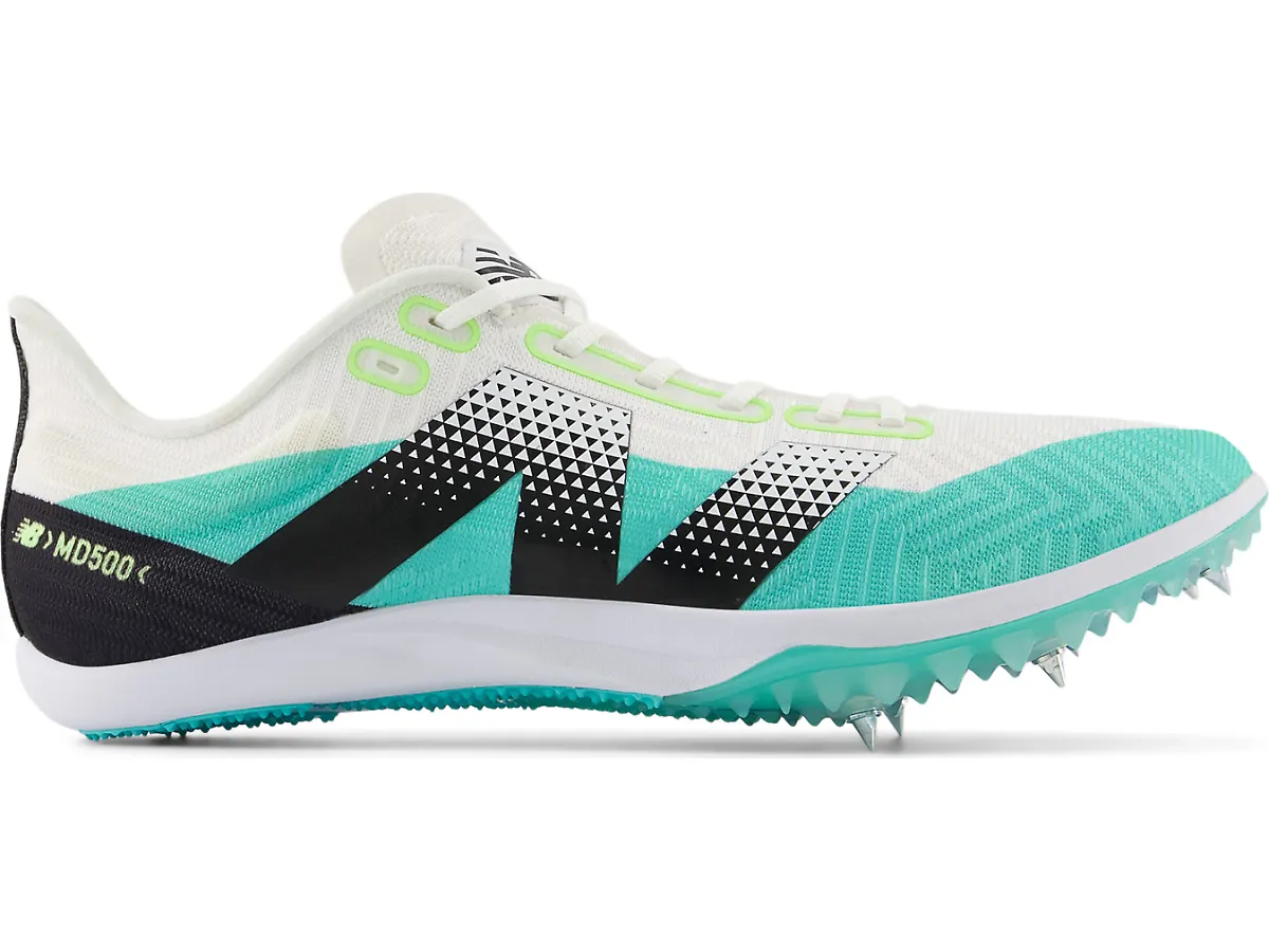 Women's New Balance FuelCell MD500 v9, White/Cyber Jade, 7 B Medium