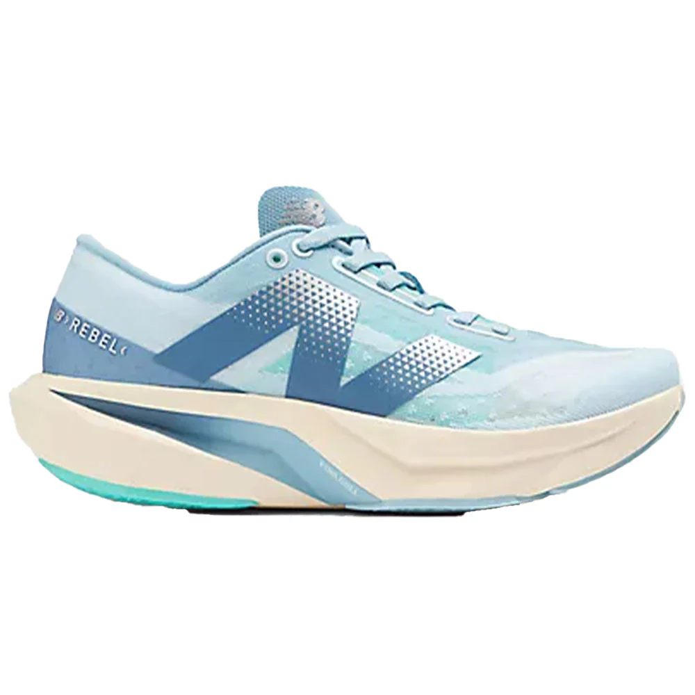 Women's New Balance FuelCell Rebel v4, Quarry Blue/Chrome Blue/Heron Blue, 8.5 B Medium