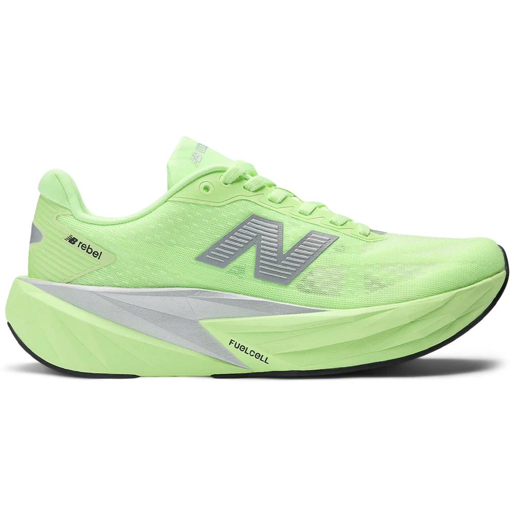 Women's New Balance FuelCell Rebel v5, Lab Green/Silver Metallic/White, 10.5 B Medium
