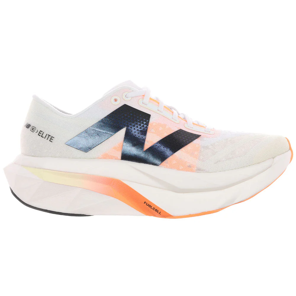Women's New Balance FuelCell SuperComp Elite v4, White/Angora/Hot Mango, 9 B Medium