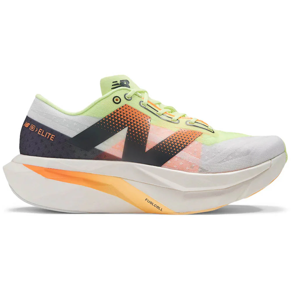 Women's New Balance FuelCell SuperComp Elite v4, White/Bleached Lime Glo, 9 B Medium