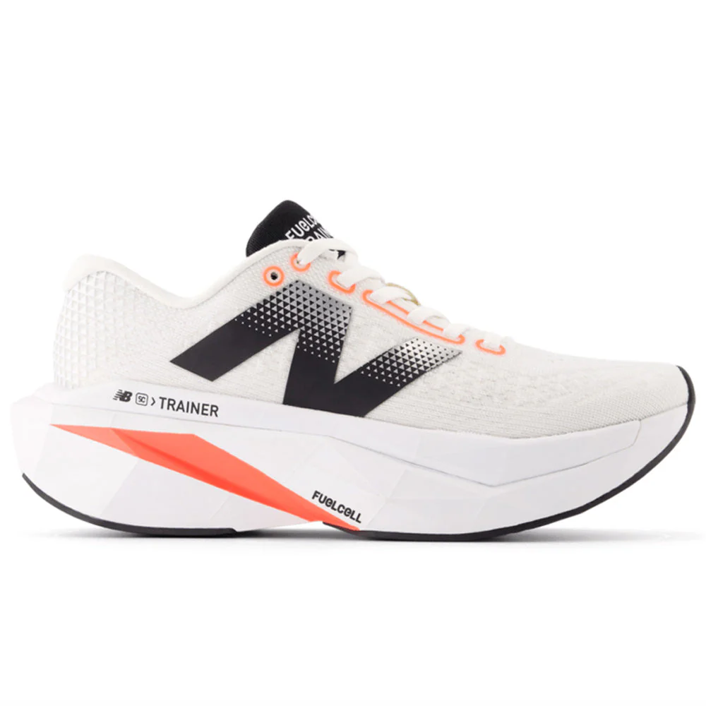 Women's New Balance FuelCell SuperComp Trainer v3, Sea Salt/Urgent Red/Black, 9.5 B Medium