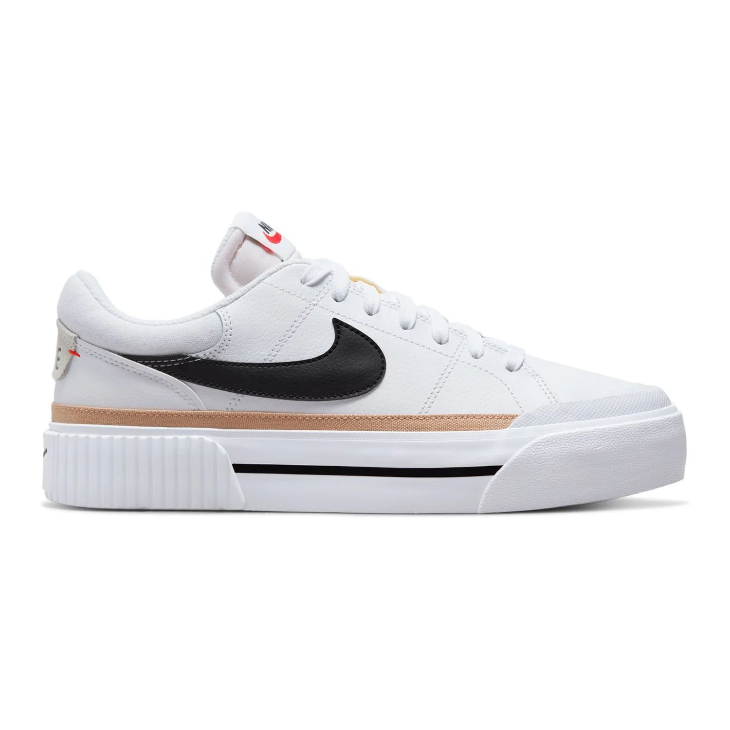 Women's Nike Court Legacy Lift, White/Hemp/Team Orange/Black, 11.5 B Medium