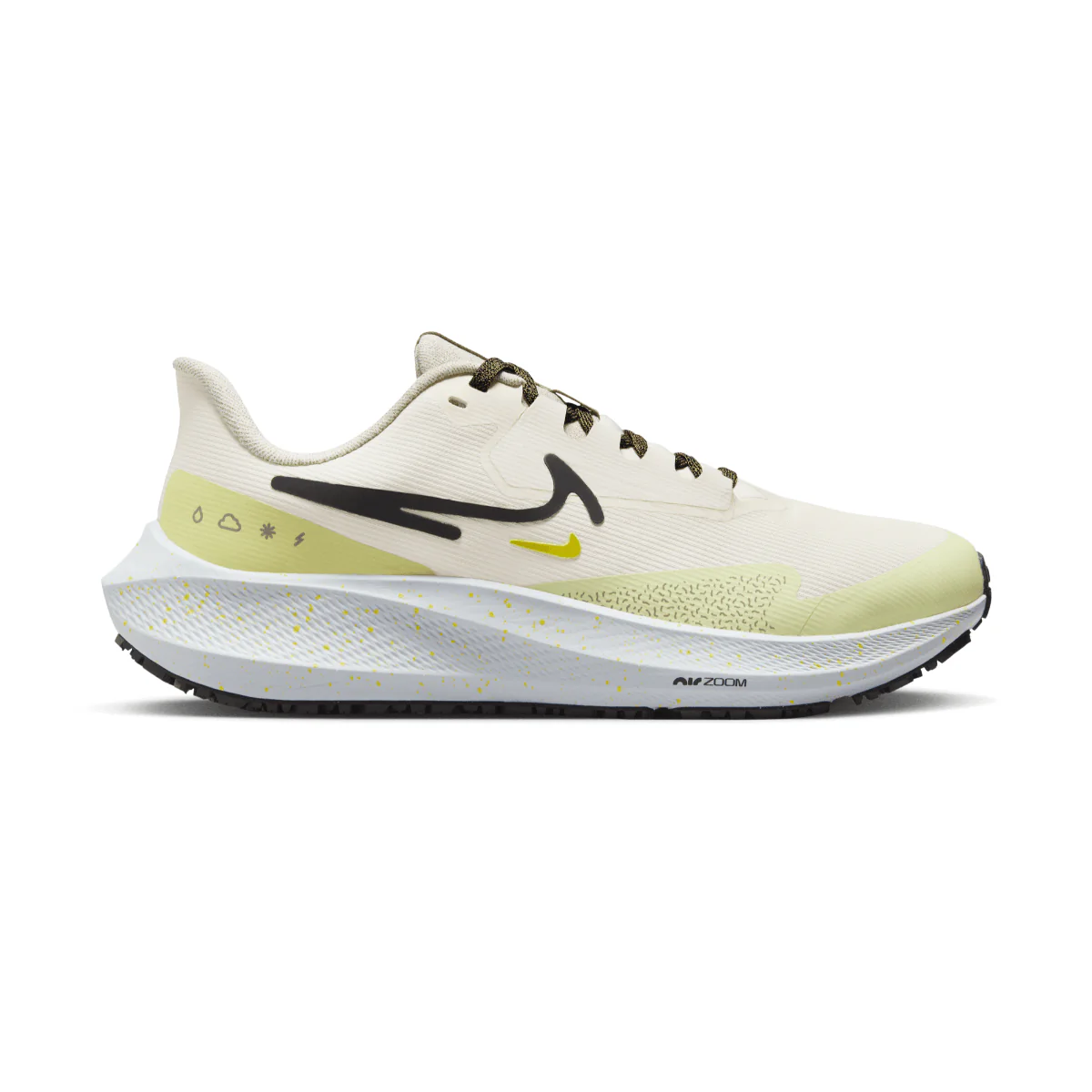 Women's Nike Pegasus 39 Shield, Pale Ivory/Black-Neutral Olive, 8 B Medium