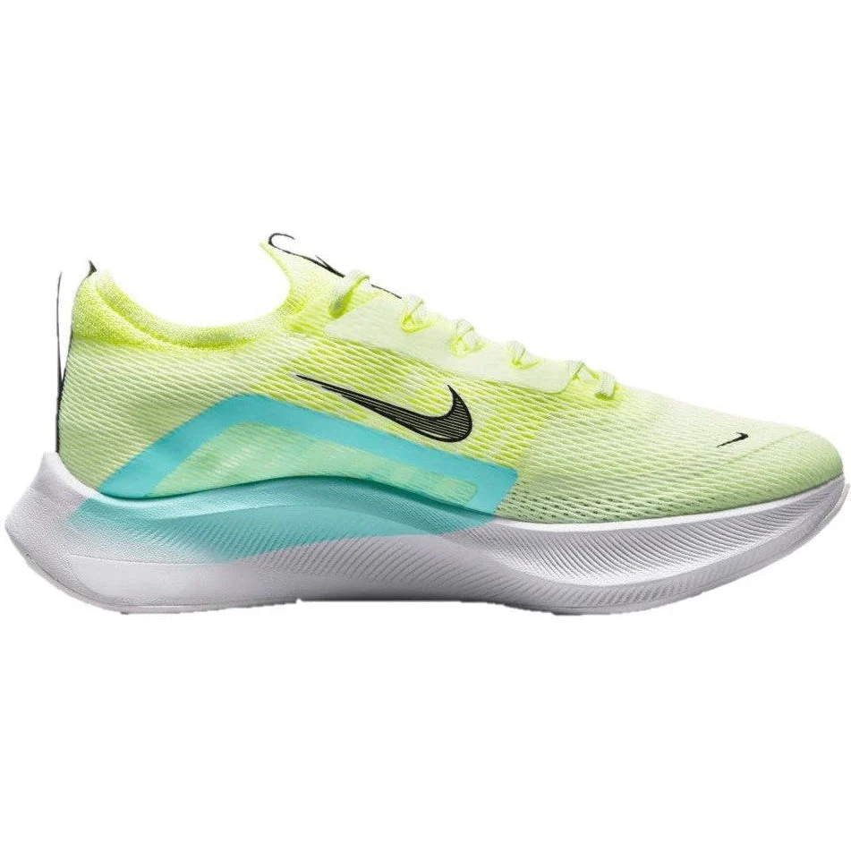 Women's Nike Zoom Fly 4, Barely Volt/Black-Dynamic Turq-Volt, 7 B Medium
