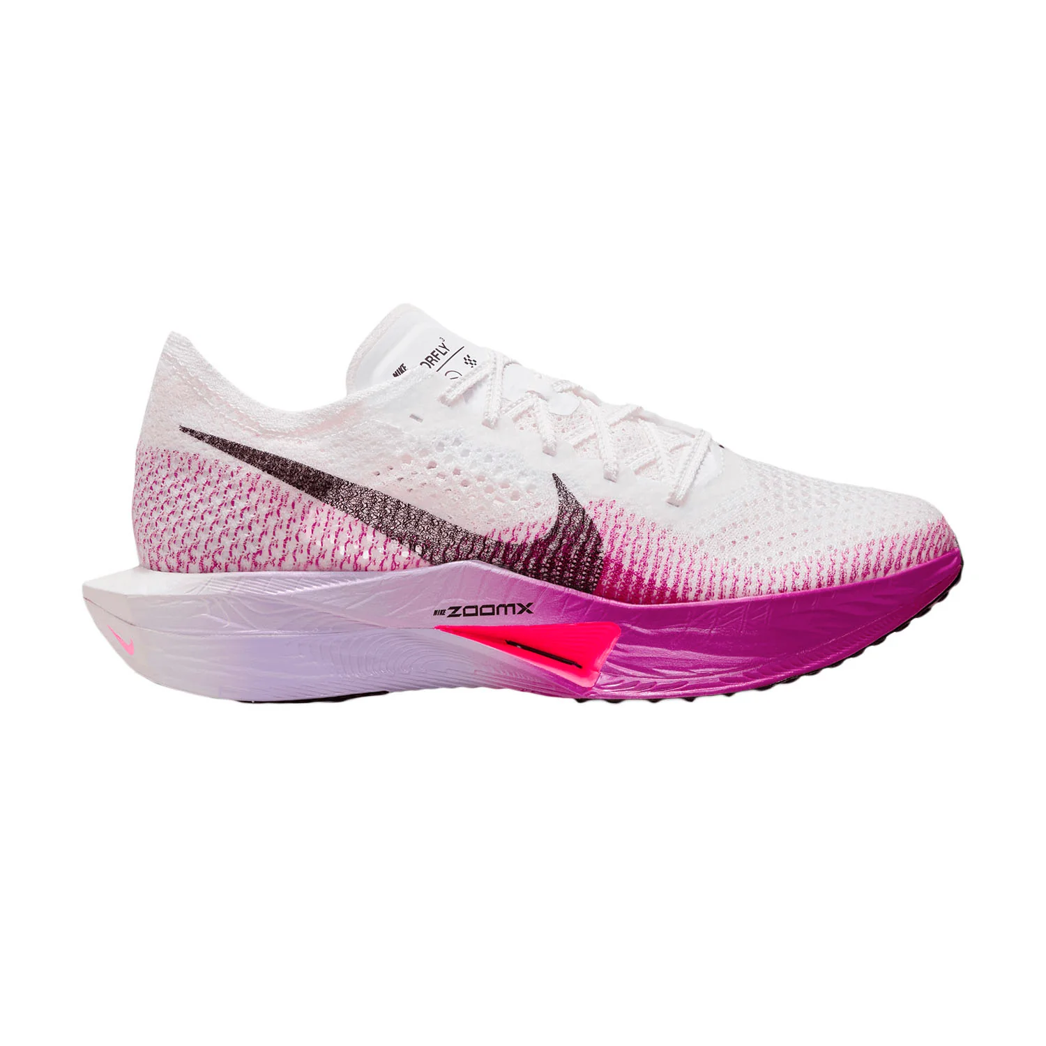 Women's Nike ZoomX Vaporfly Next% 3, White/Black-Vivid Purple, 5.5 B Medium