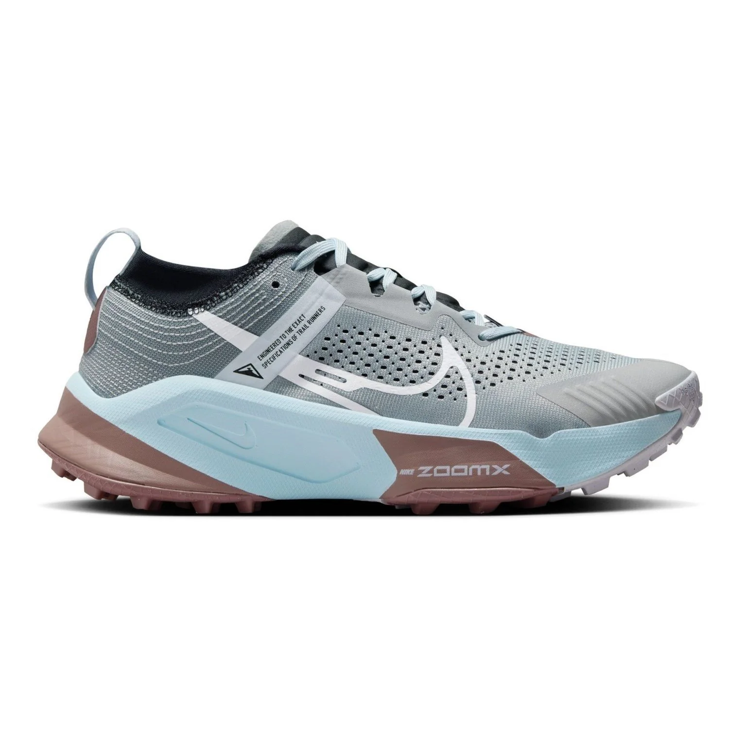 Women's Nike ZoomX Zegama Trail, Light Smoke Grey/White-Black, 11 B Medium
