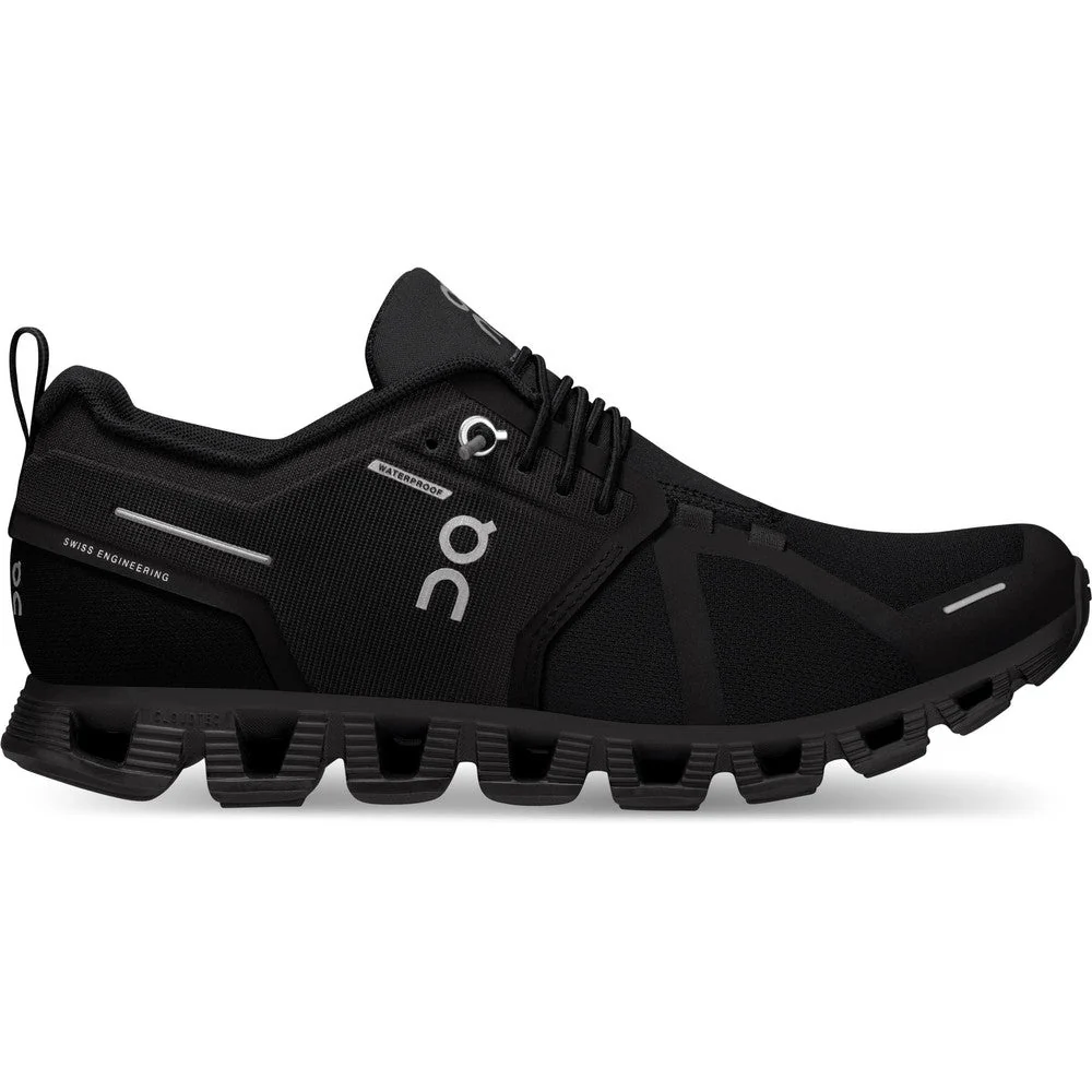 Women's On Cloud 5 Waterproof, All Black, 9 B Medium