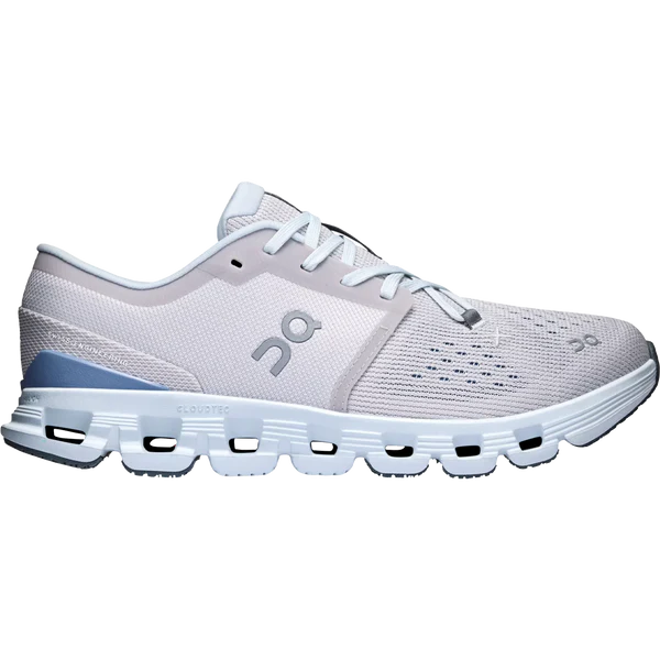 Women's On Cloud X 4, Silver/Chambray, 8.5 B Medium