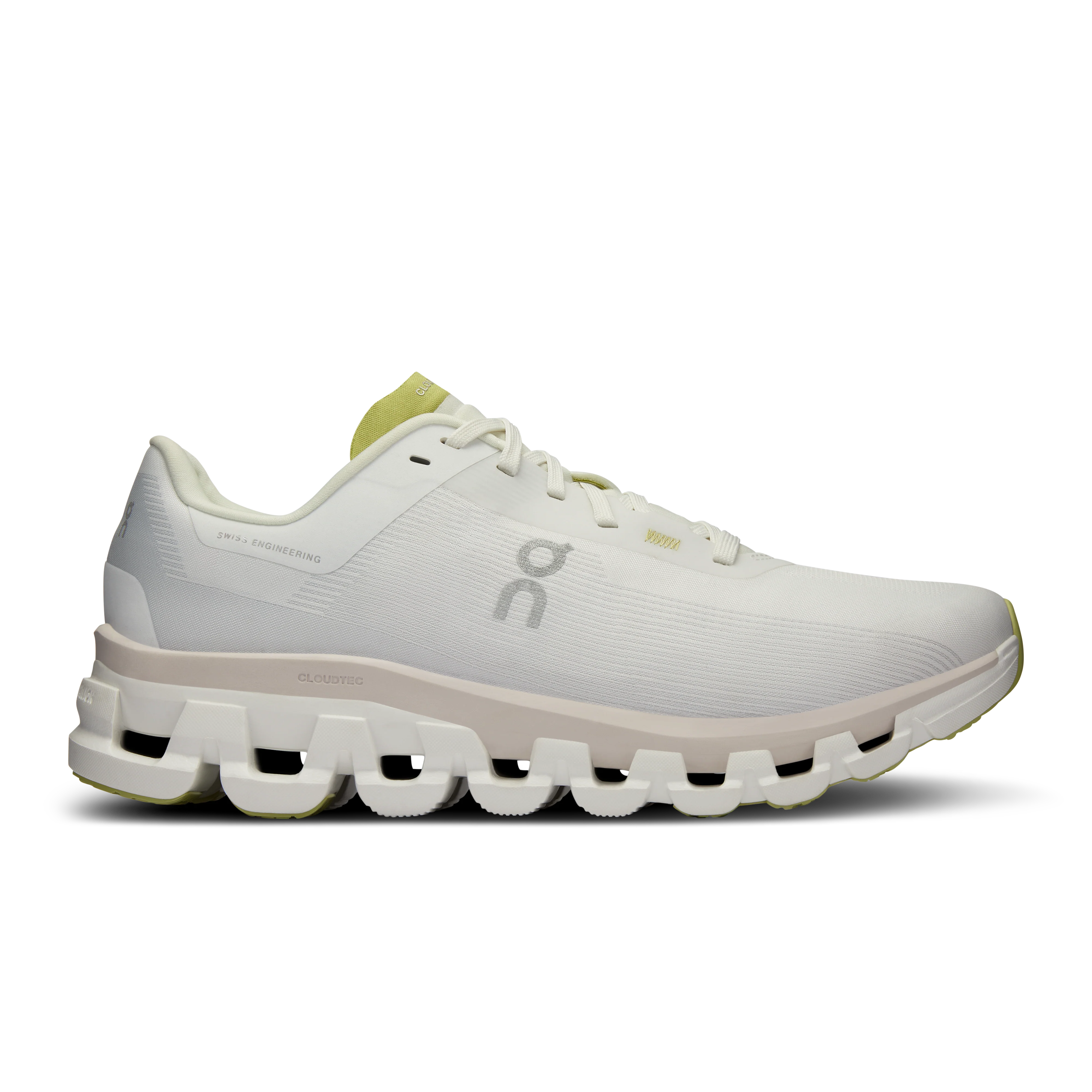 Women's On Cloudflow 4, White/Sand, 10 B Medium