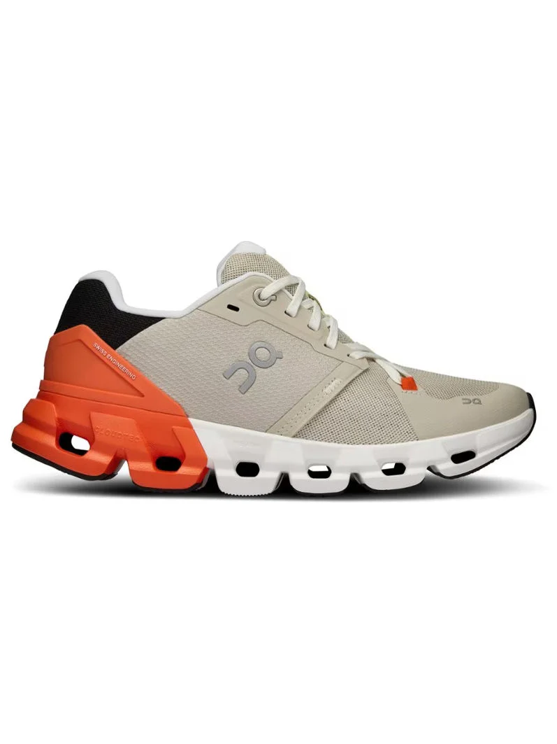Women's On Cloudflyer 4, Sand/Flame, 5.5 B Medium