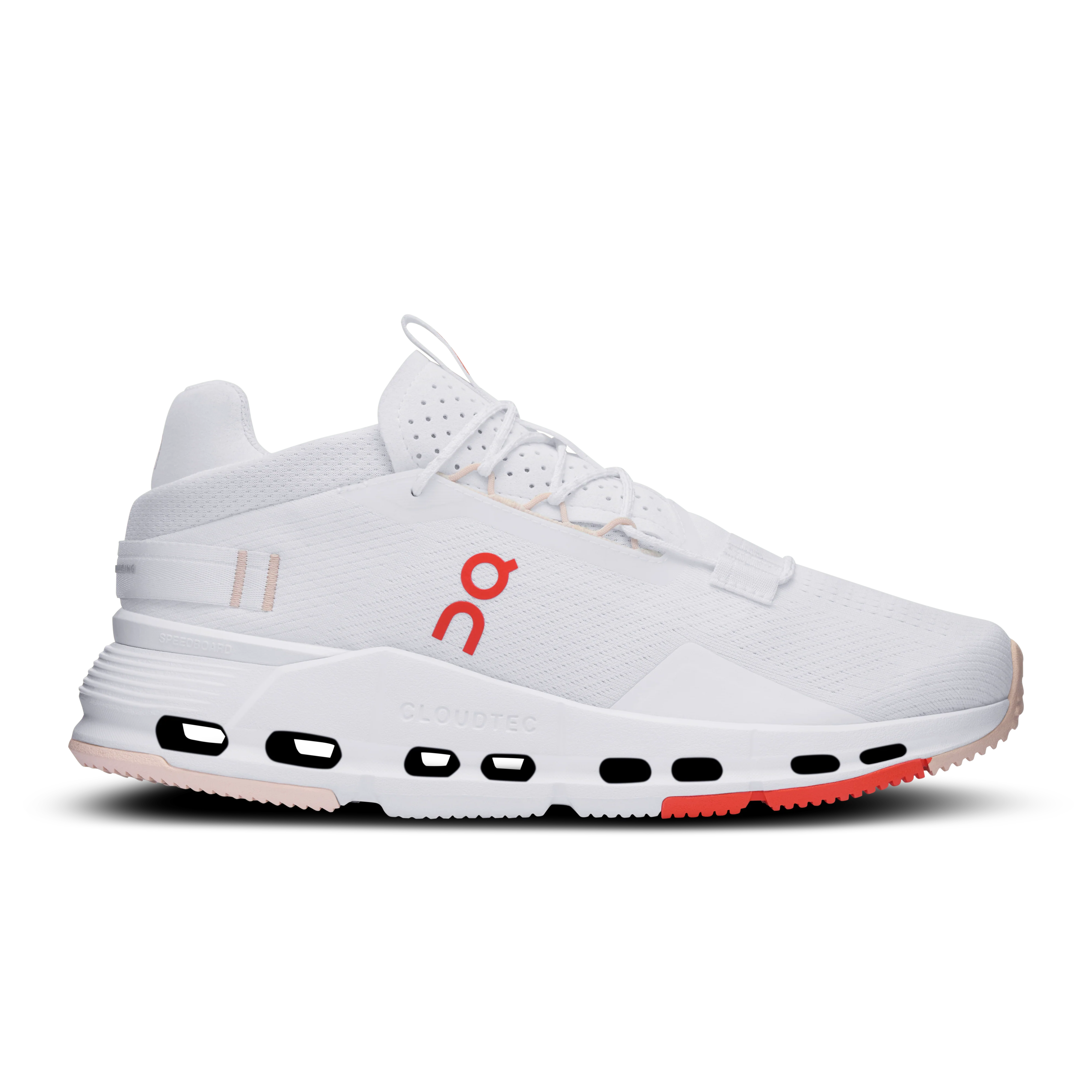 Women's On Cloudnova 2, White/Flame, 6 B Medium