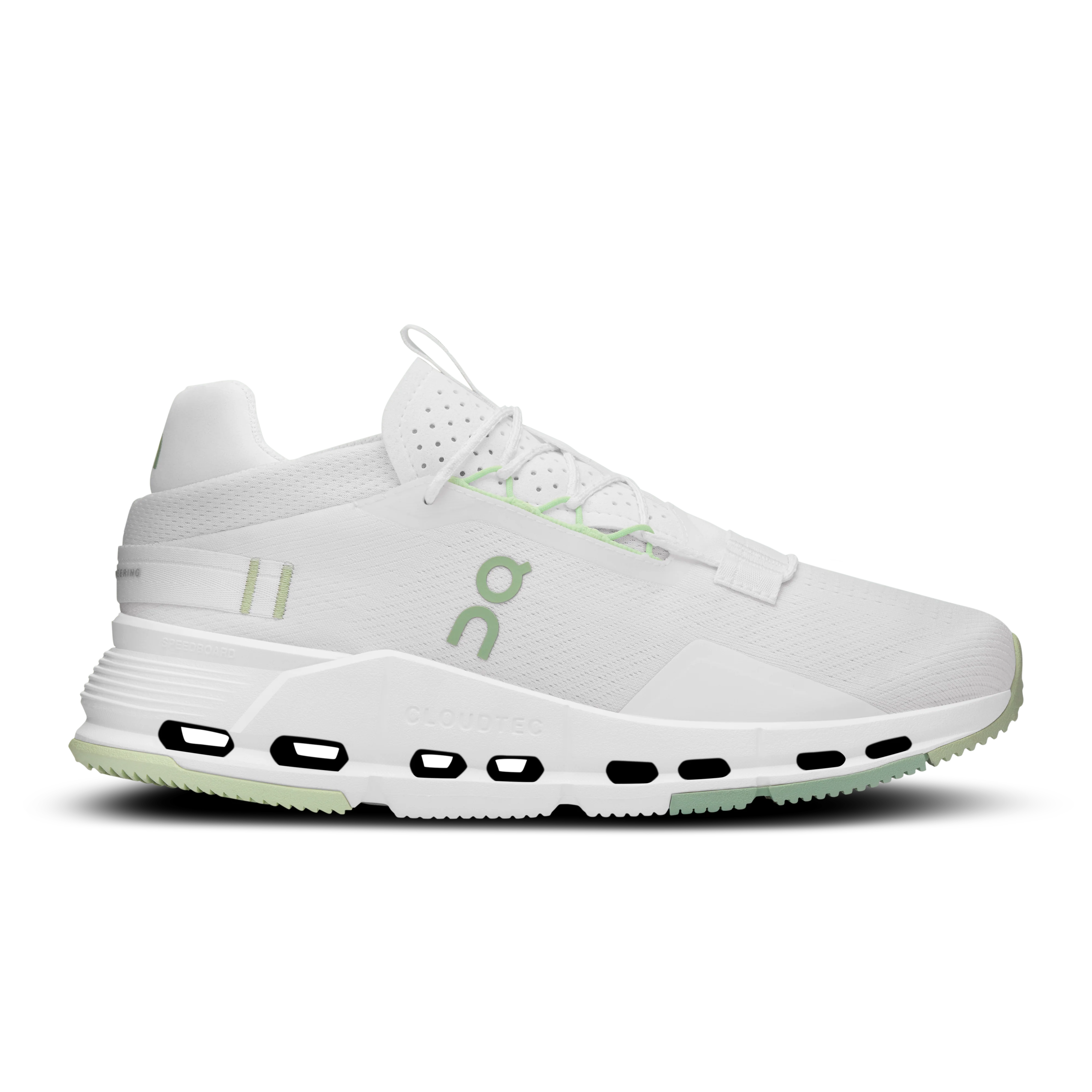 Women's On Cloudnova 2, White/Sage, 8 B Medium