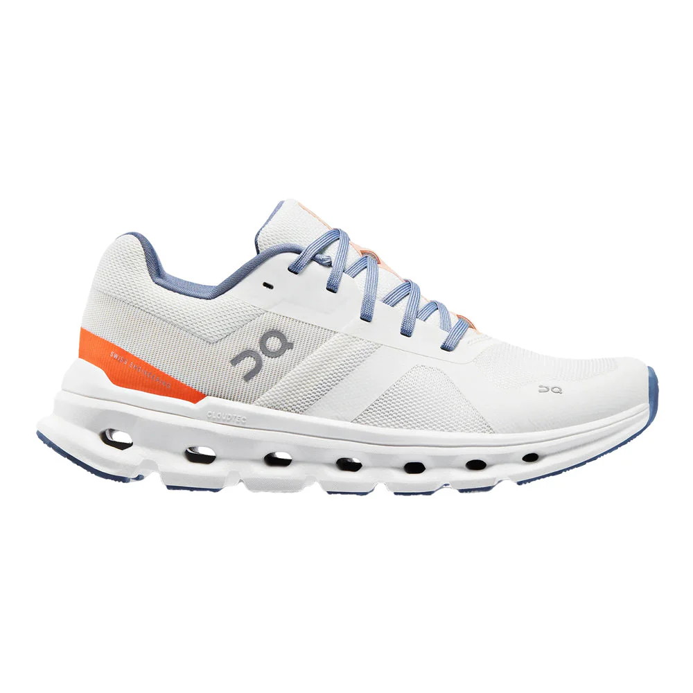 Women's On Cloudrunner, Undyed-White/Flame, 9.5 D Wide