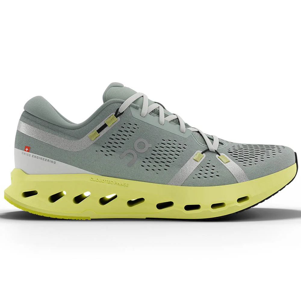 Women's On Cloudsurfer 2, Glacier/Limelight, 9 B Medium