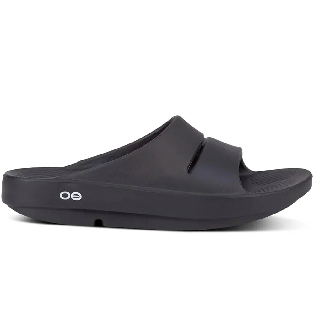 Women's OOFOS OOahh Slide, Black, 7 B Medium