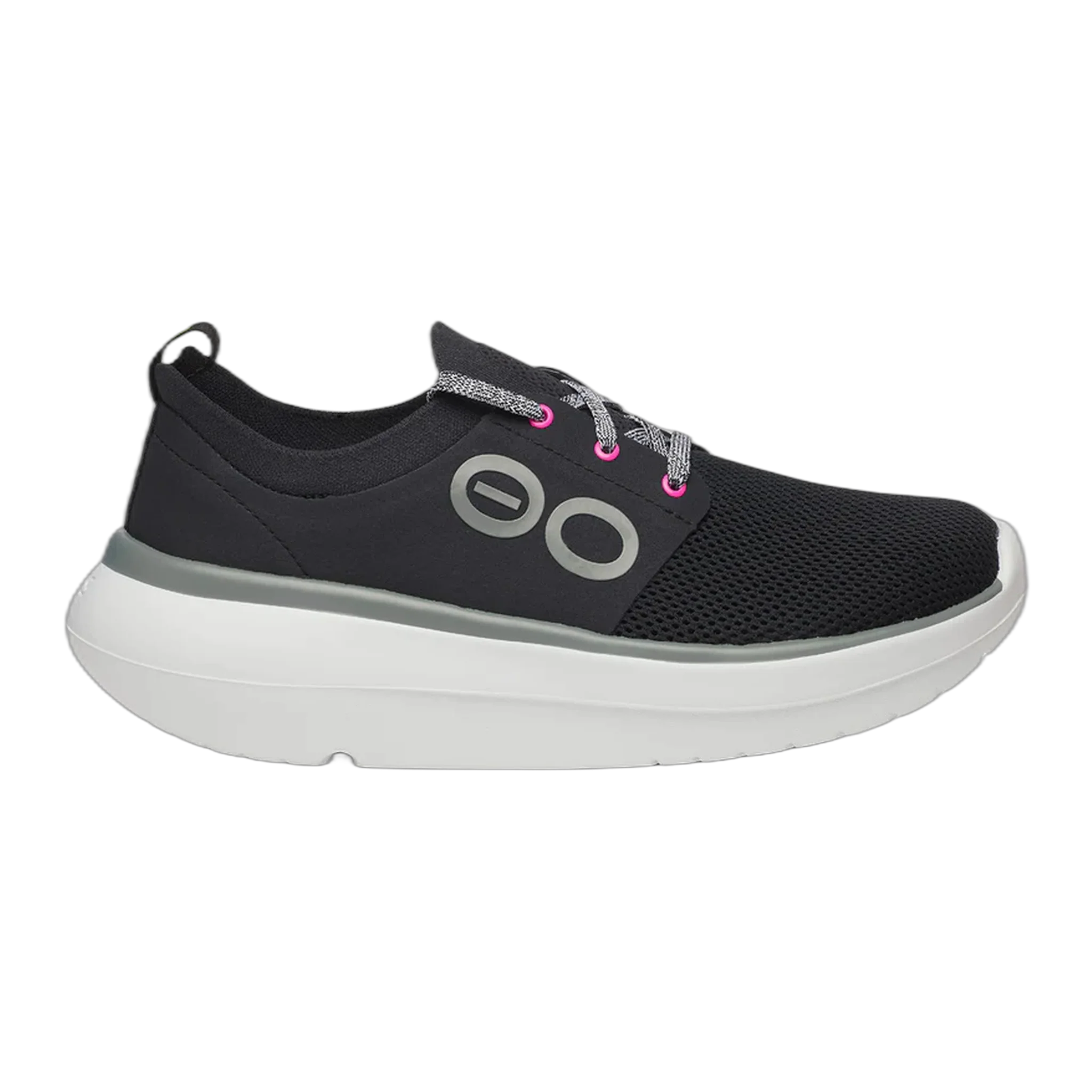 Women's OOFOS OOmy Stride, White/Black, 6 B Medium