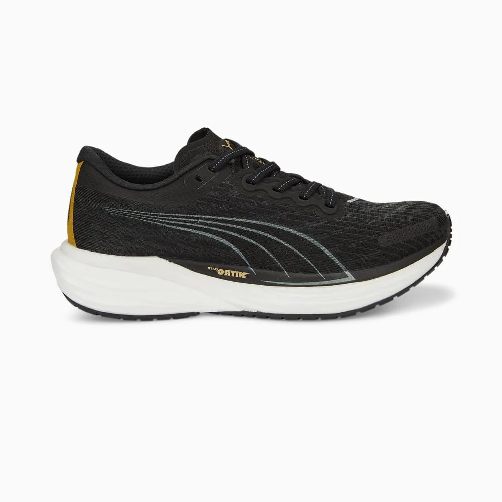Women's Puma Deviate Nitro 2, Puma Black/Puma Team Gold, 8 B Medium