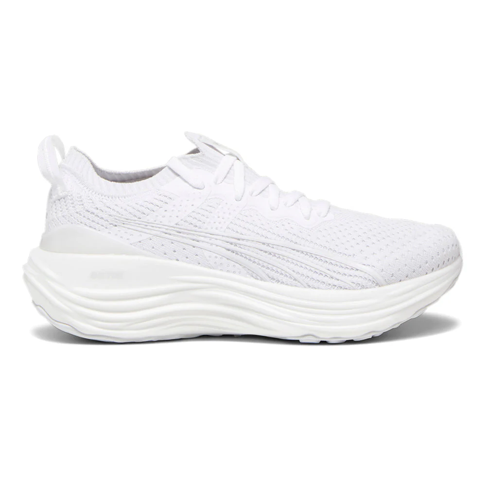 Women's Puma ForeverRun Nitro Knit, Puma White/Feather Grey, 9.5 B Medium