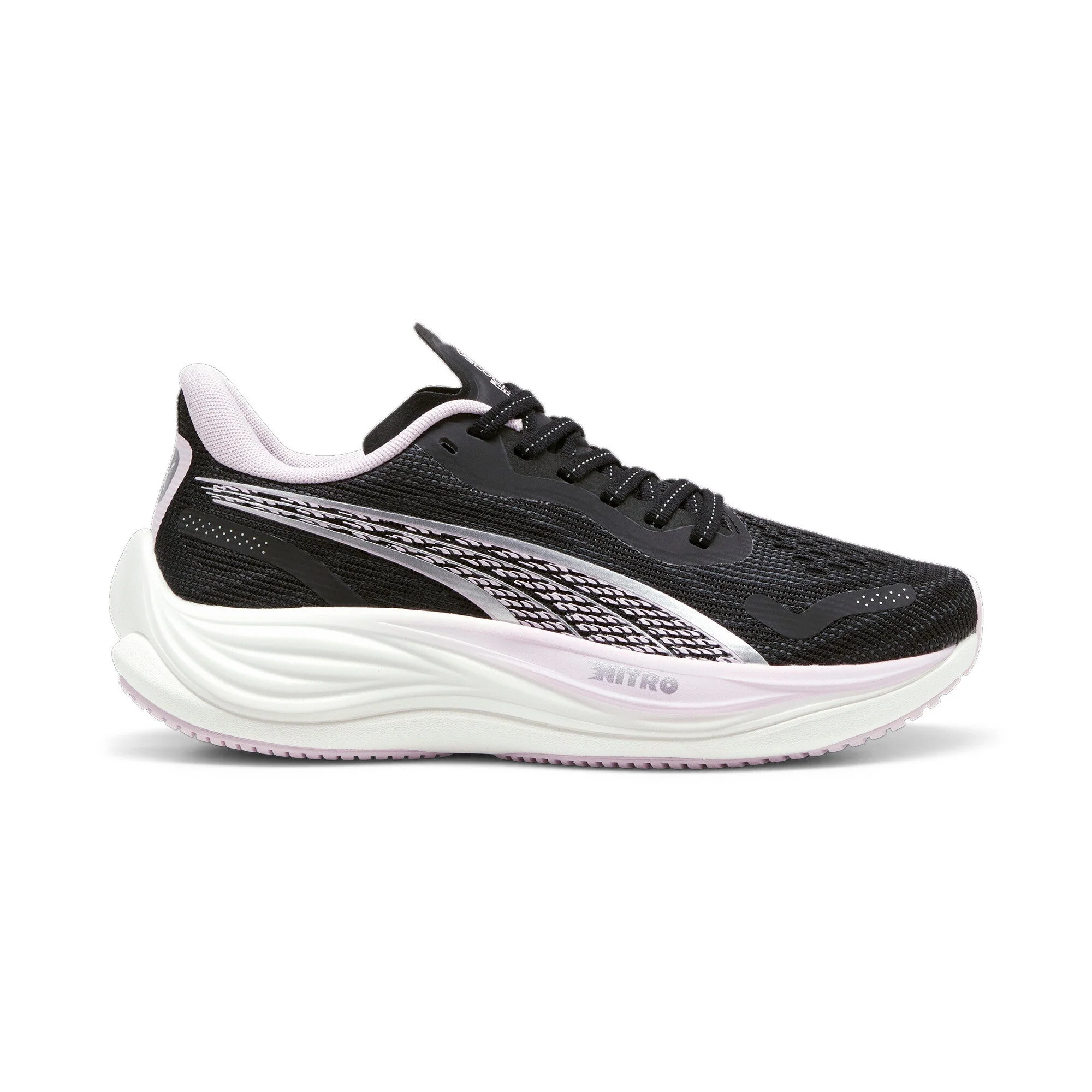 Women's Puma Velocity Nitro 3, Puma Black/Puma Silver/Grape Mist, 11 B Medium