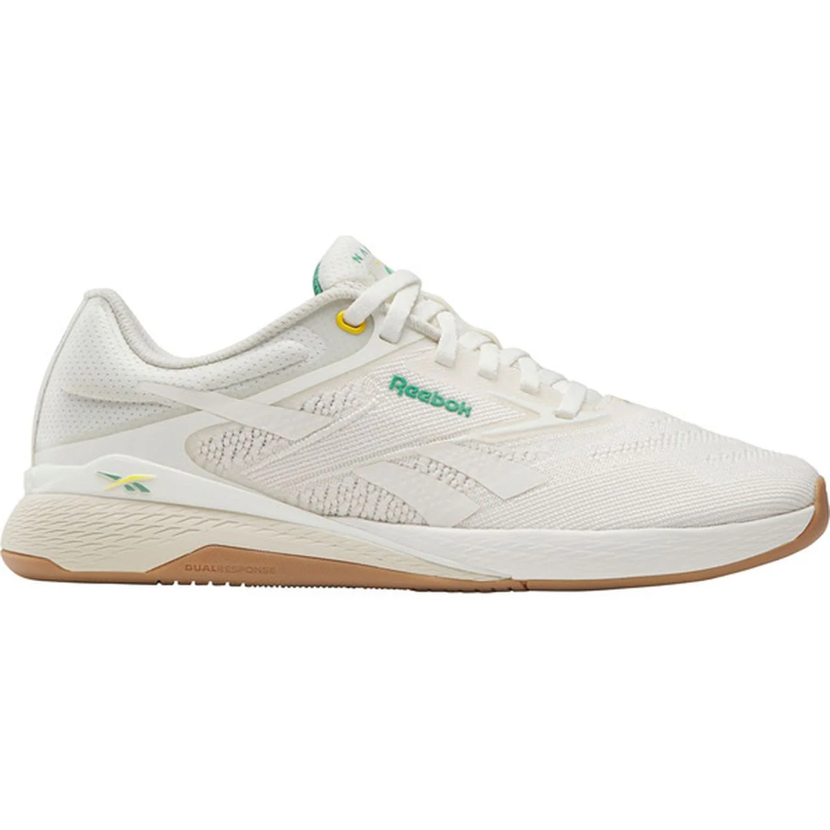 Women's Reebok Nano X5, Chalk/Alabaster/Upgrade Green, 8 B Medium