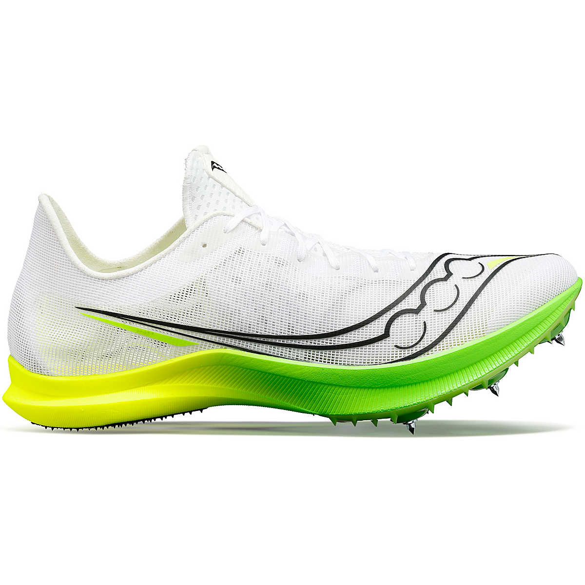 Women's Saucony Endorphin Cheetah, White/Slime, 9 B Medium