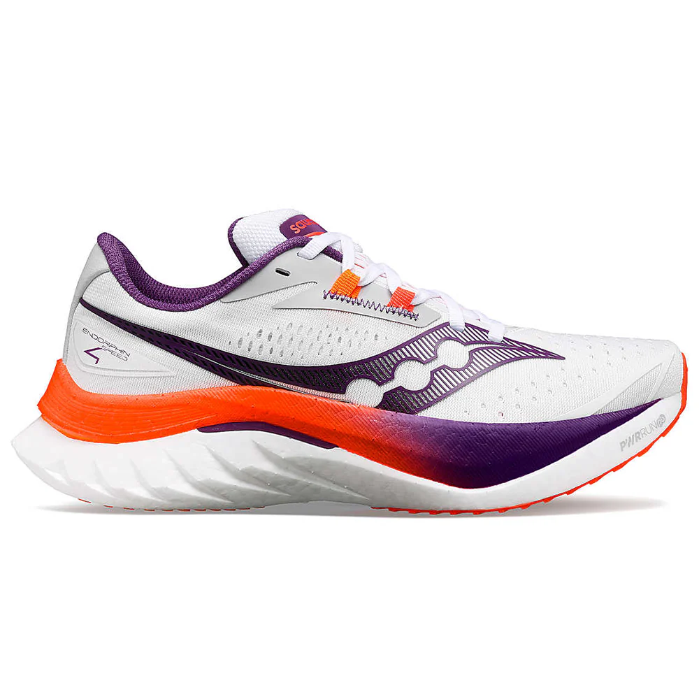 Women's Saucony Endorphin Speed 4, White/Violet, 7 B Medium