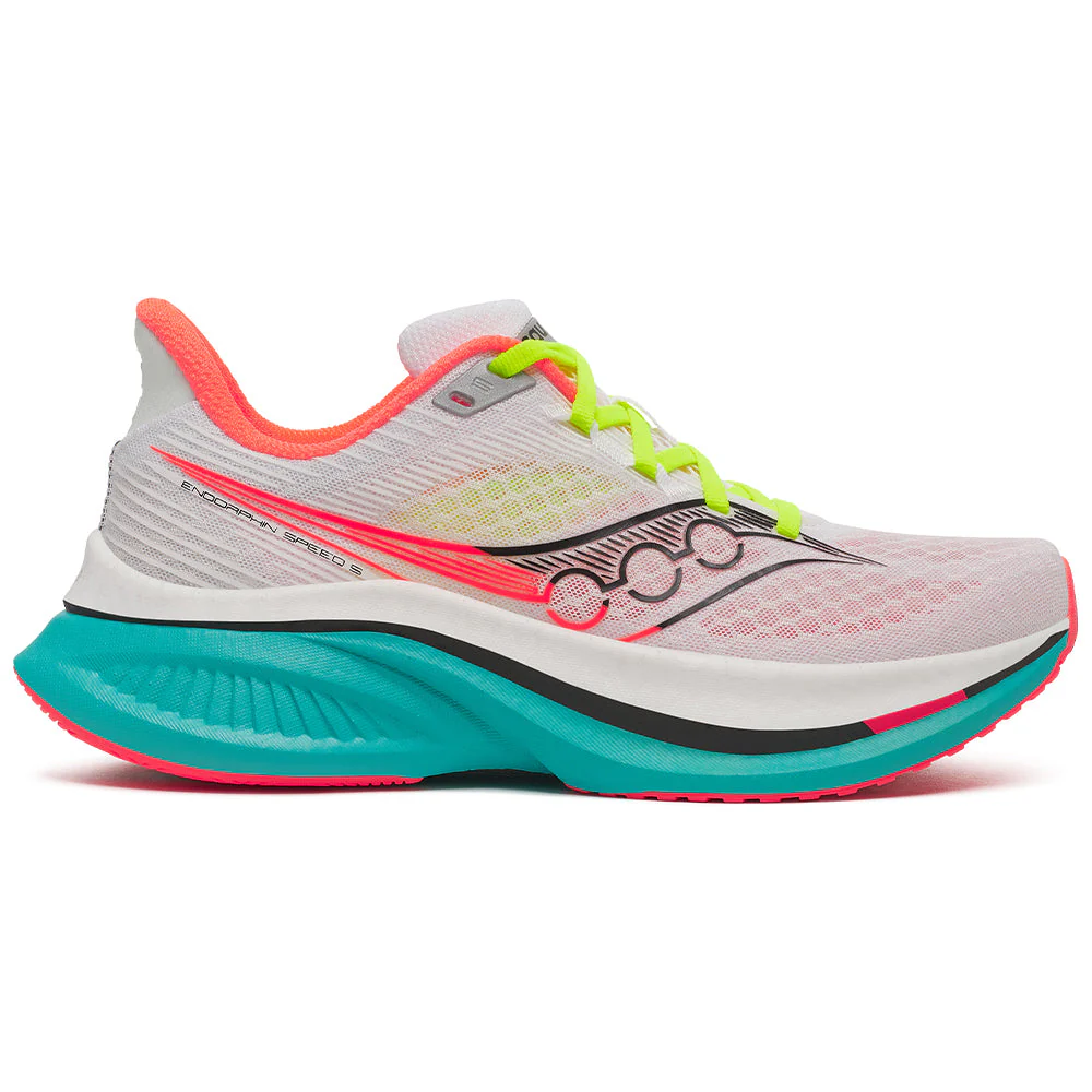 Women's Saucony Endorphin Speed 5, White/Mutant, 6.5 B Medium