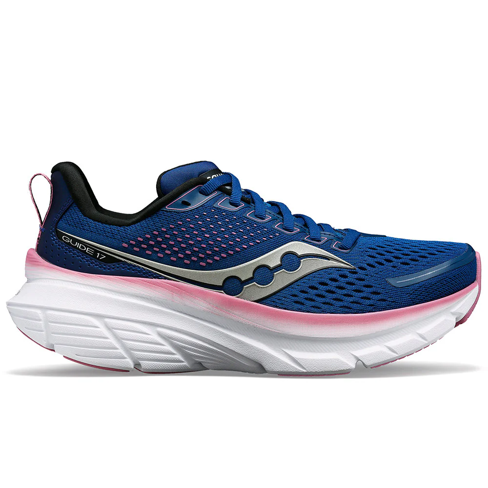 Women's Saucony Guide 17, Navy/Orchid, 8.5 B Medium