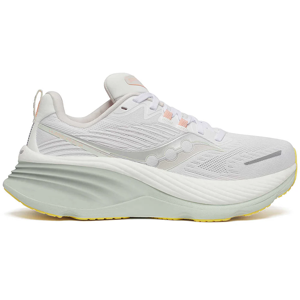 Women's Saucony Hurricane 24, White/Foam, 8.5 D Wide