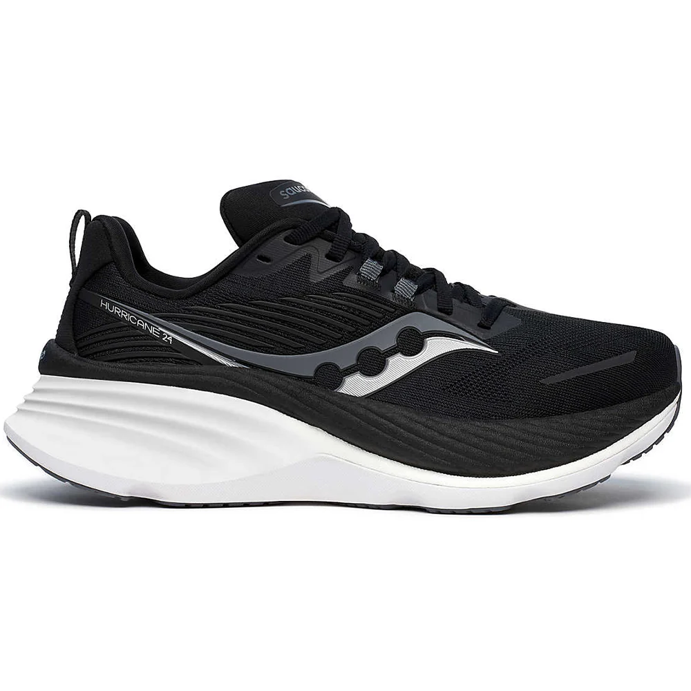 Women's Saucony Hurricane 24, Black/Carbon, 10.5 B Medium
