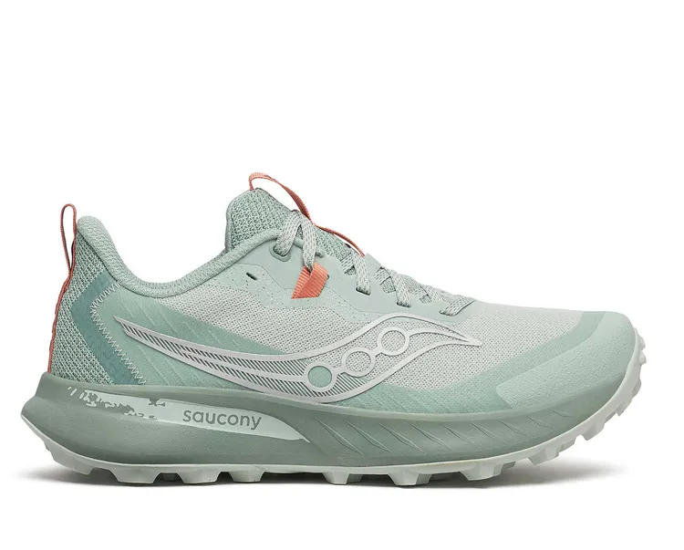 Women's Saucony Peregrine 15, Mist/Aloe, 5.5 B Medium