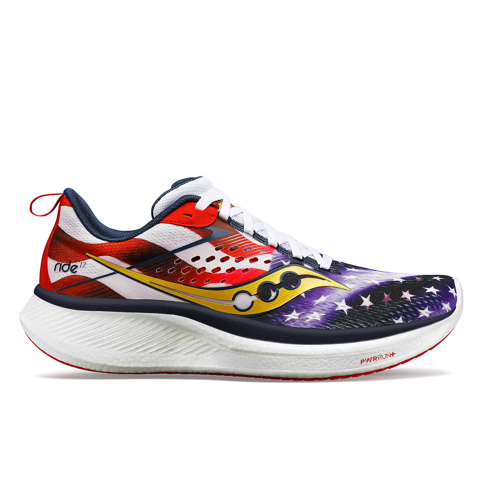 Women's Saucony Ride 17, Stars/Stripes, 9.5 B Medium