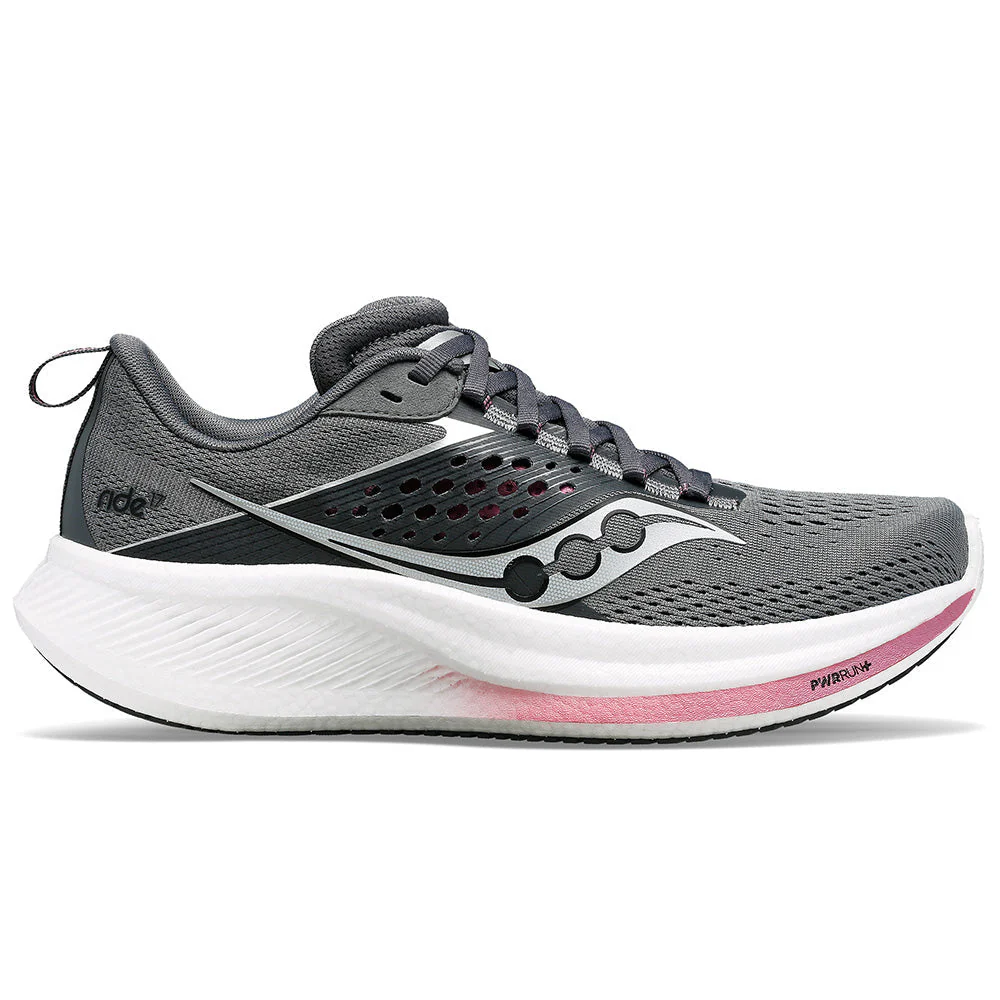 Women's Saucony Ride 17, Cinder/Orchid, 9.5 B Medium