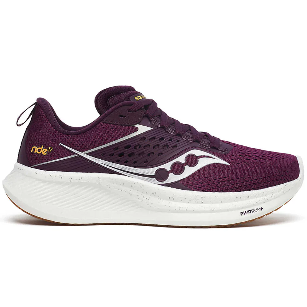 Women's Saucony Ride 17, Plum/White, 10.5 B Medium