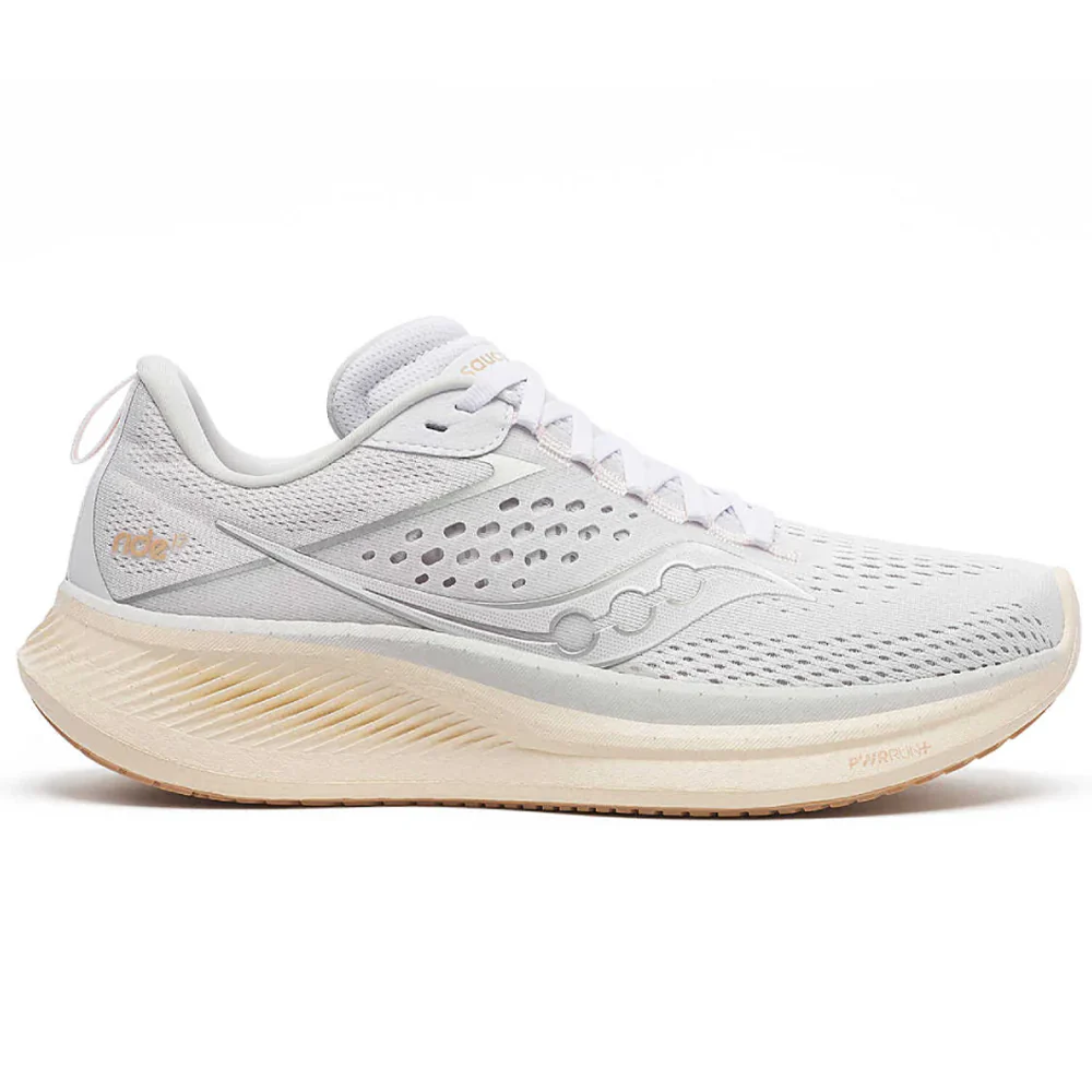 Women's Saucony Ride 17, White/Pearl, 6 B Medium