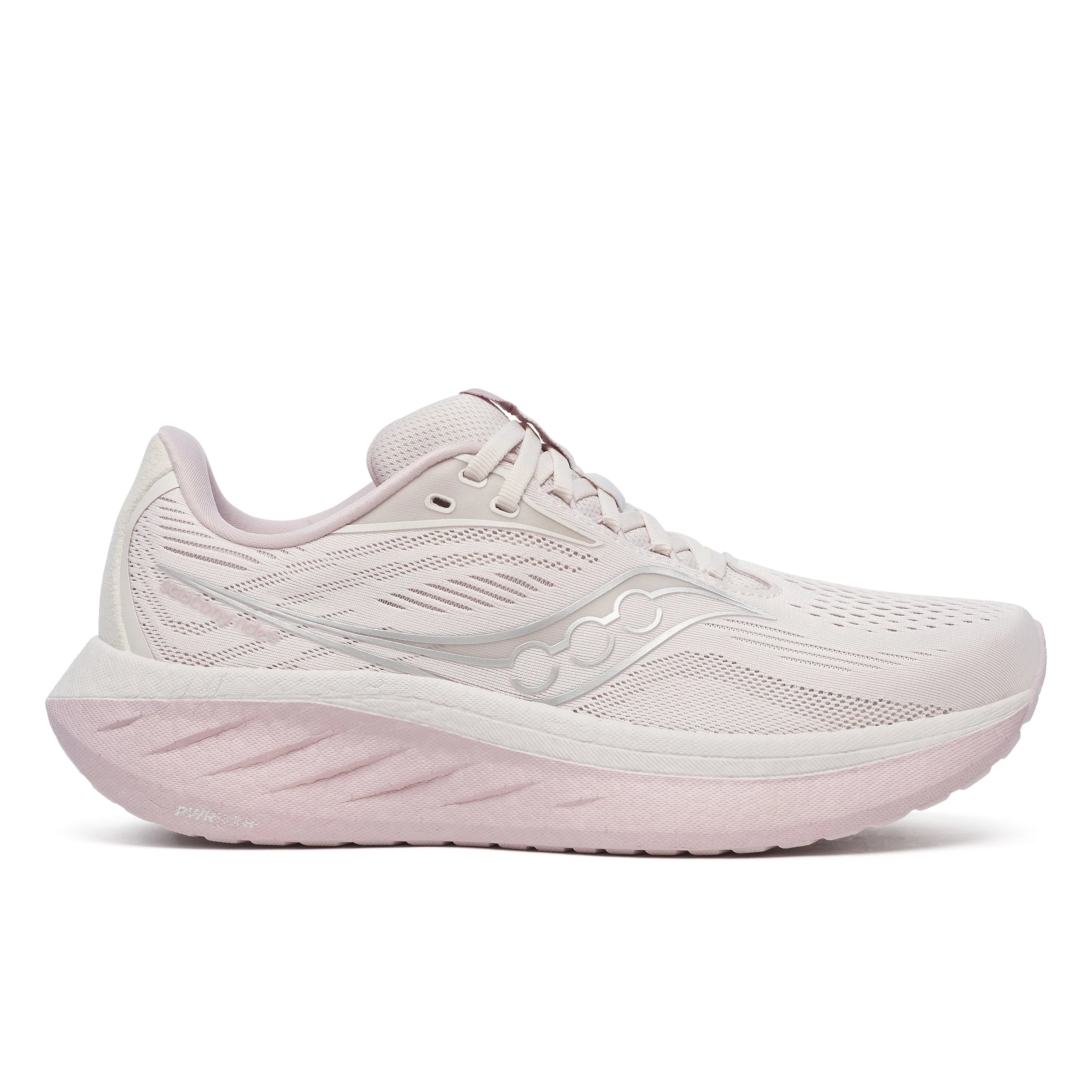 Women's Saucony Ride 18, Moon/Woodrose, 8.5 D Wide