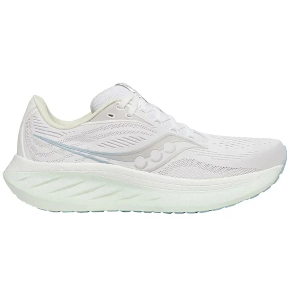 Women's Saucony Ride 18, White/Lettuce, 7 B Medium