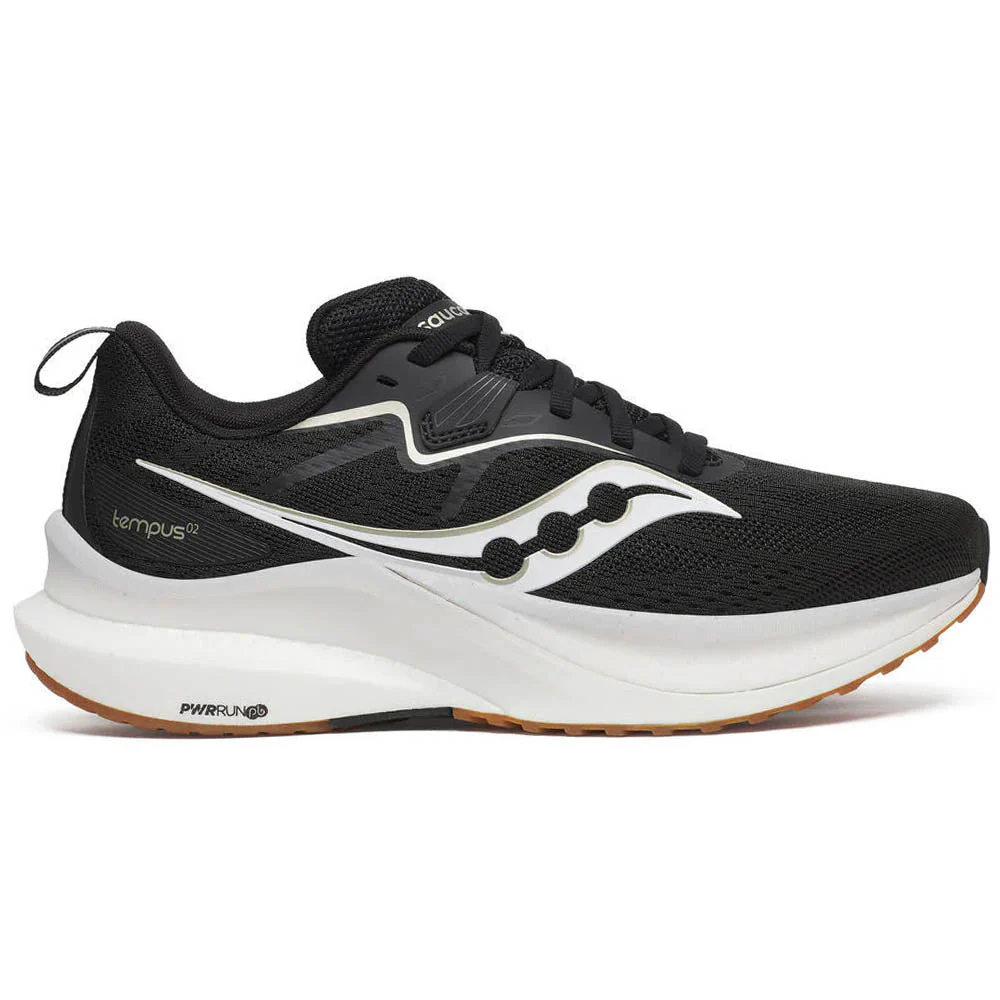 Women's Saucony Tempus 2, Black/White, 8 B Medium