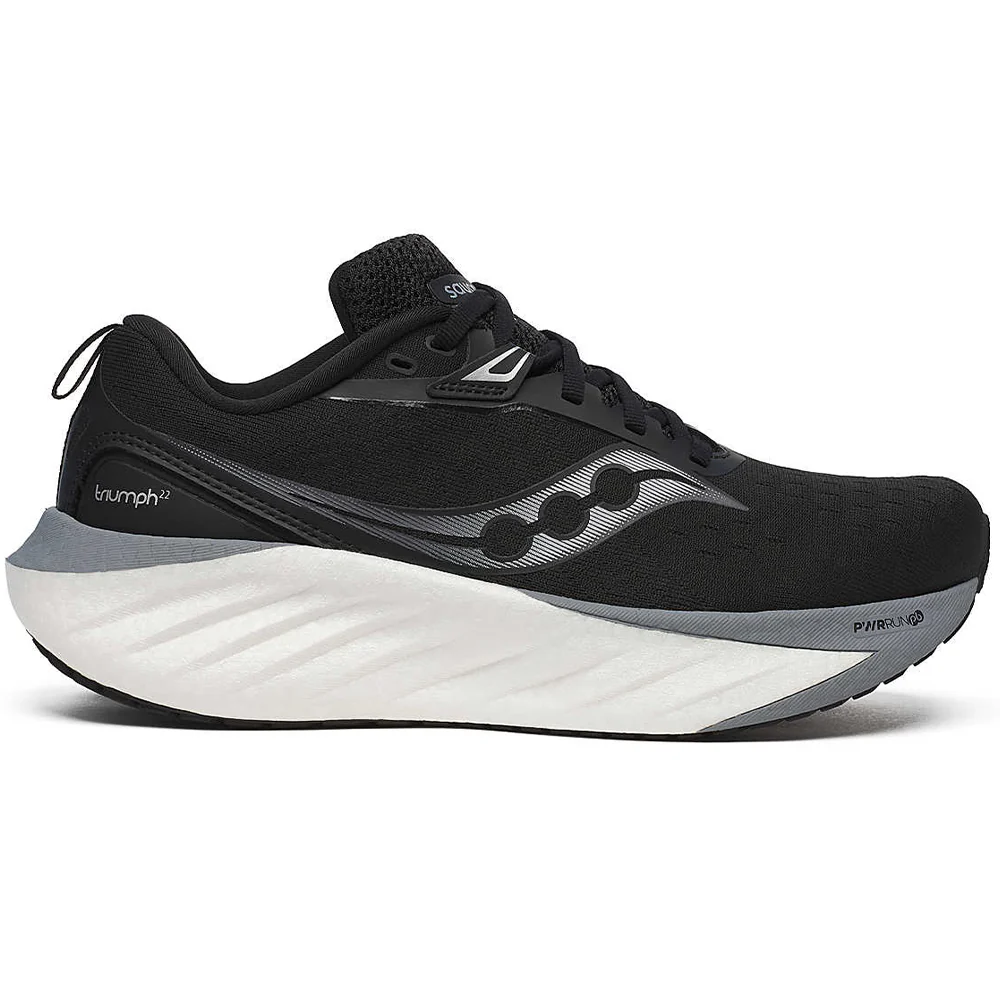 Women's Saucony Triumph 22, Black/White, 10 D Wide