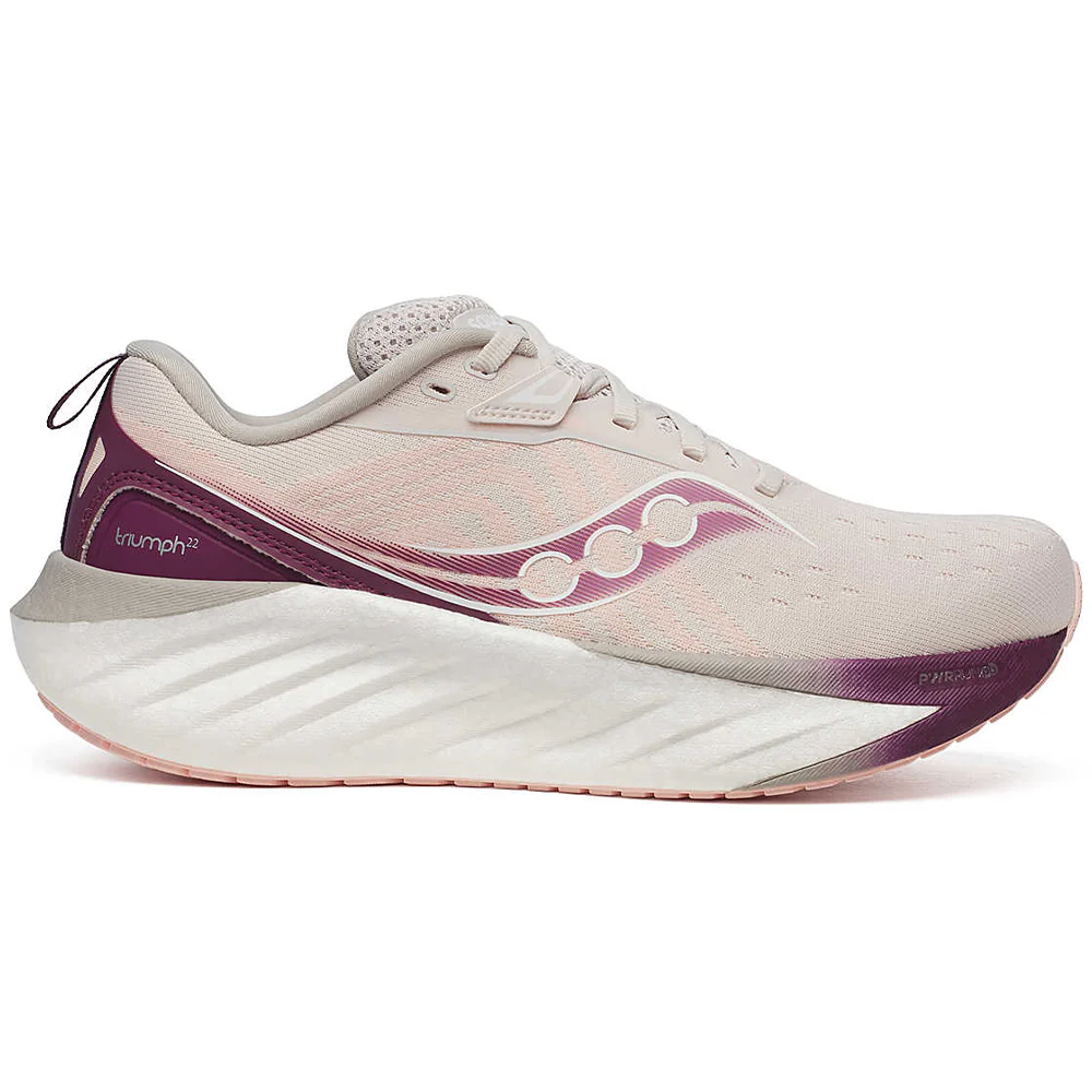 Women's Saucony Triumph 22, Moon/Eggplant, 11 B Medium